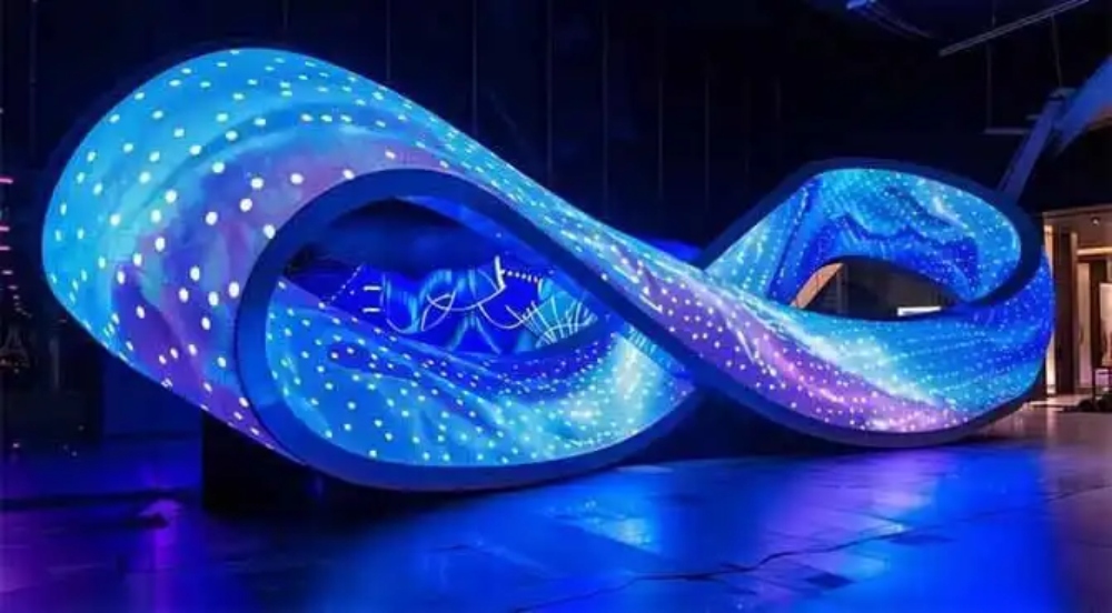the blue flexible screen