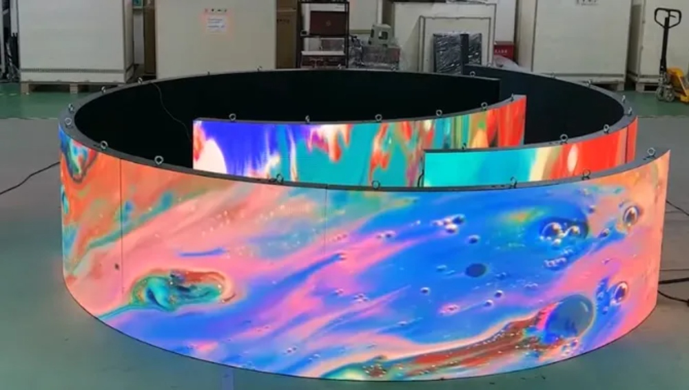 flexible LED screen rolled up